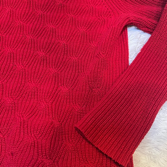Vintage 90s Liz Claiborne red knit sweater - Picture 2 of 3